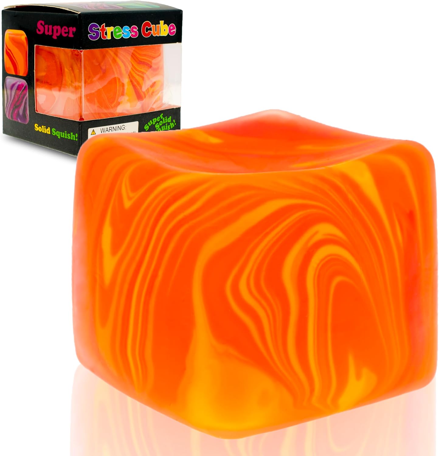 NeeDoh Nice Cube ?C Solid Squish ?C Yellow & Orange - Image 2