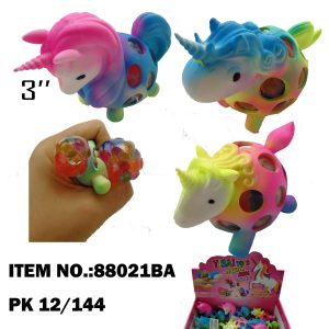 Rainbow Squeeze 3.5in Unicorn with Beads