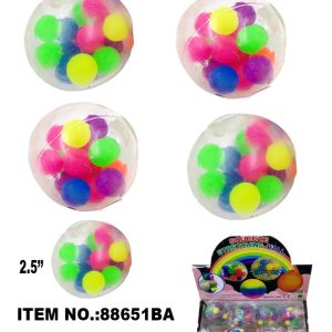 2.5 STICKY AND SQUEEZE BALL /15 COLOR BEADS