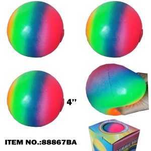 4 SQUISH STRETCH BALL /RAINBOW COLOR