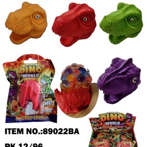 3.5 Rainbow Beads Squeeze Dinosaur Head 4 Styles Mixed