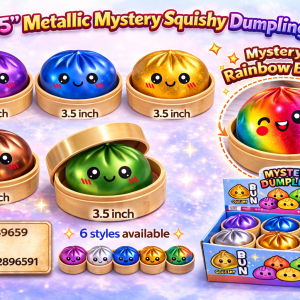 3.5 Squishy Mystery Metallic Dumplings with Steamer
