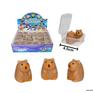 Mini Squishy Capybara's w/ Case 2 Pk